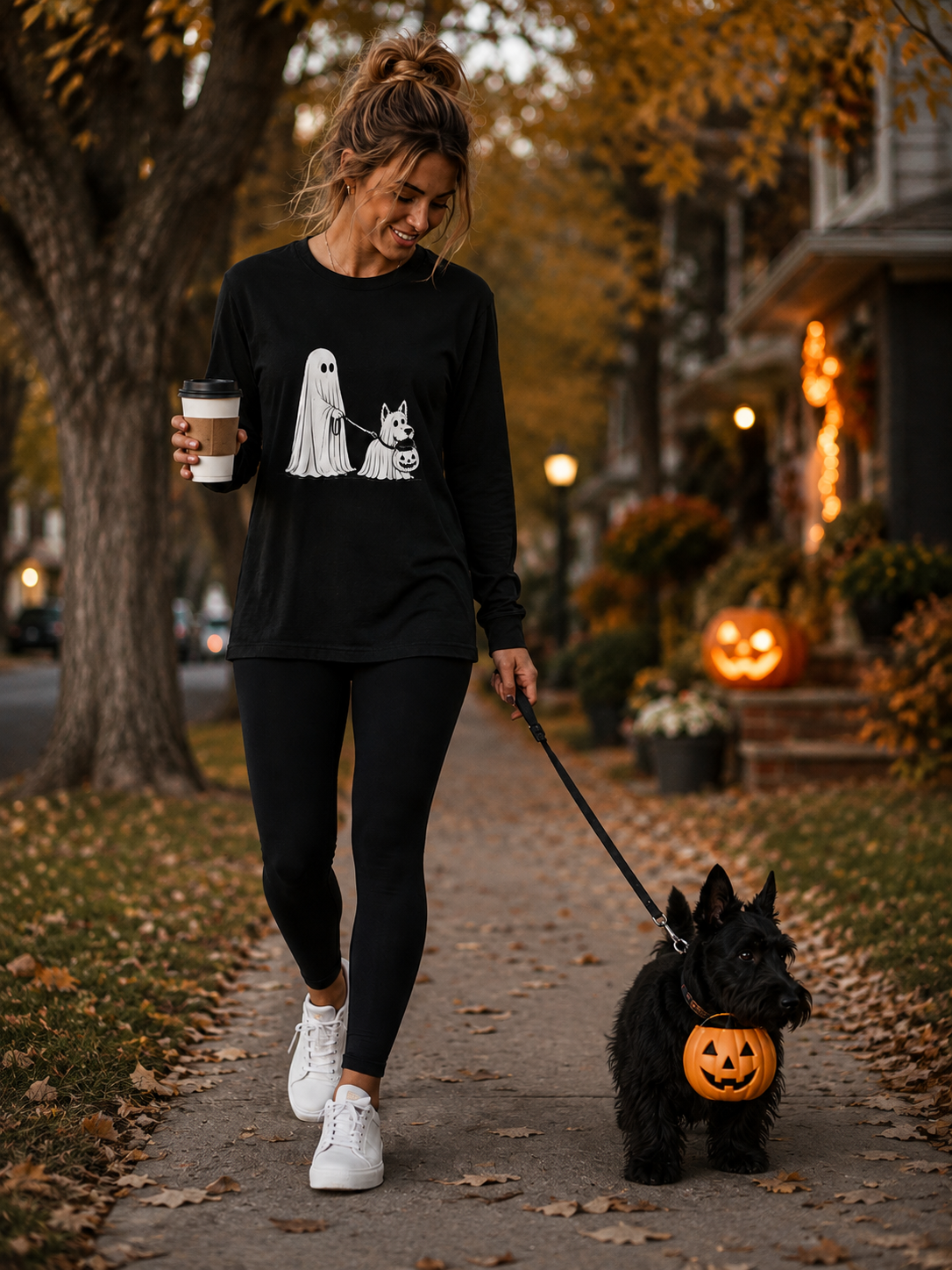 Halloween Dog Walkers Long Sleeve T-Shirt