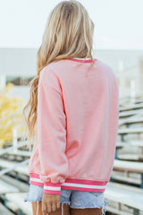 Pink Embroidered Tennis Club Sweatshirt